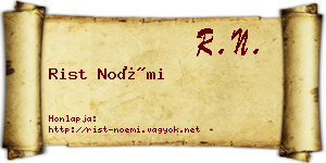 Rist Noémi névjegykártya